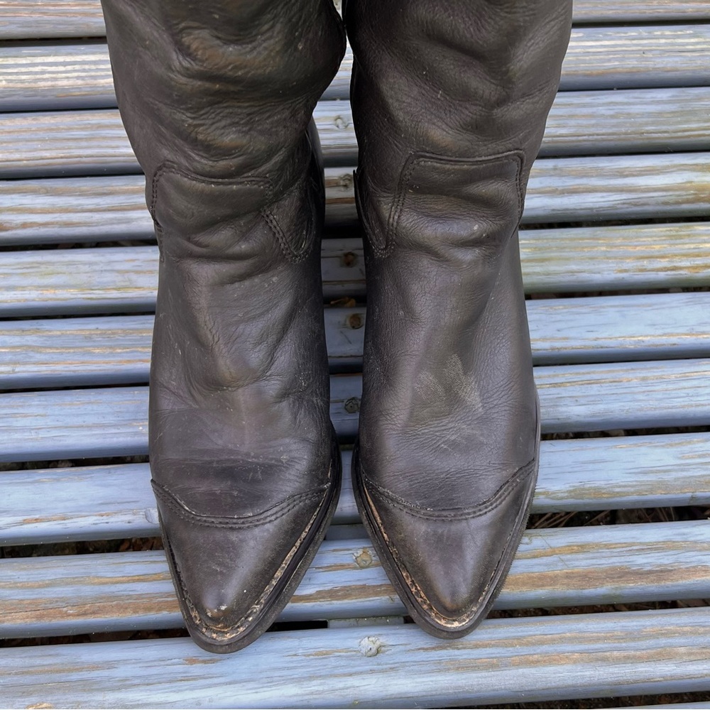 Vintage Harley Davidson Western Style Heeled Boots - Picture 6 of 11